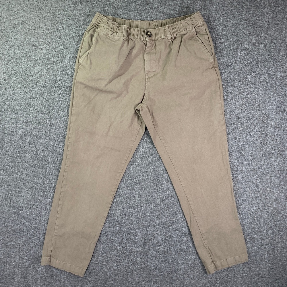 Cove Pants Men 34x28 Brown Chino Stretch Trousers